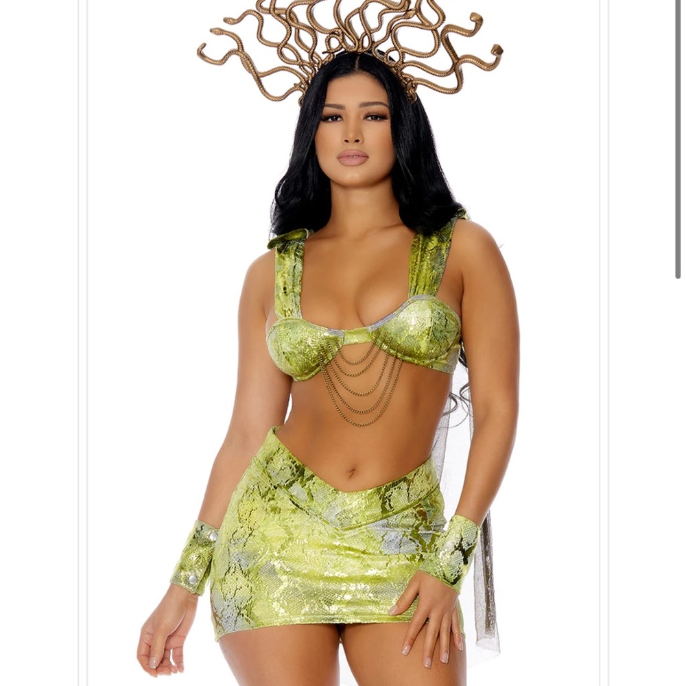 Medusa Sexy Halloween Costume. Skirt, top, wristbands.